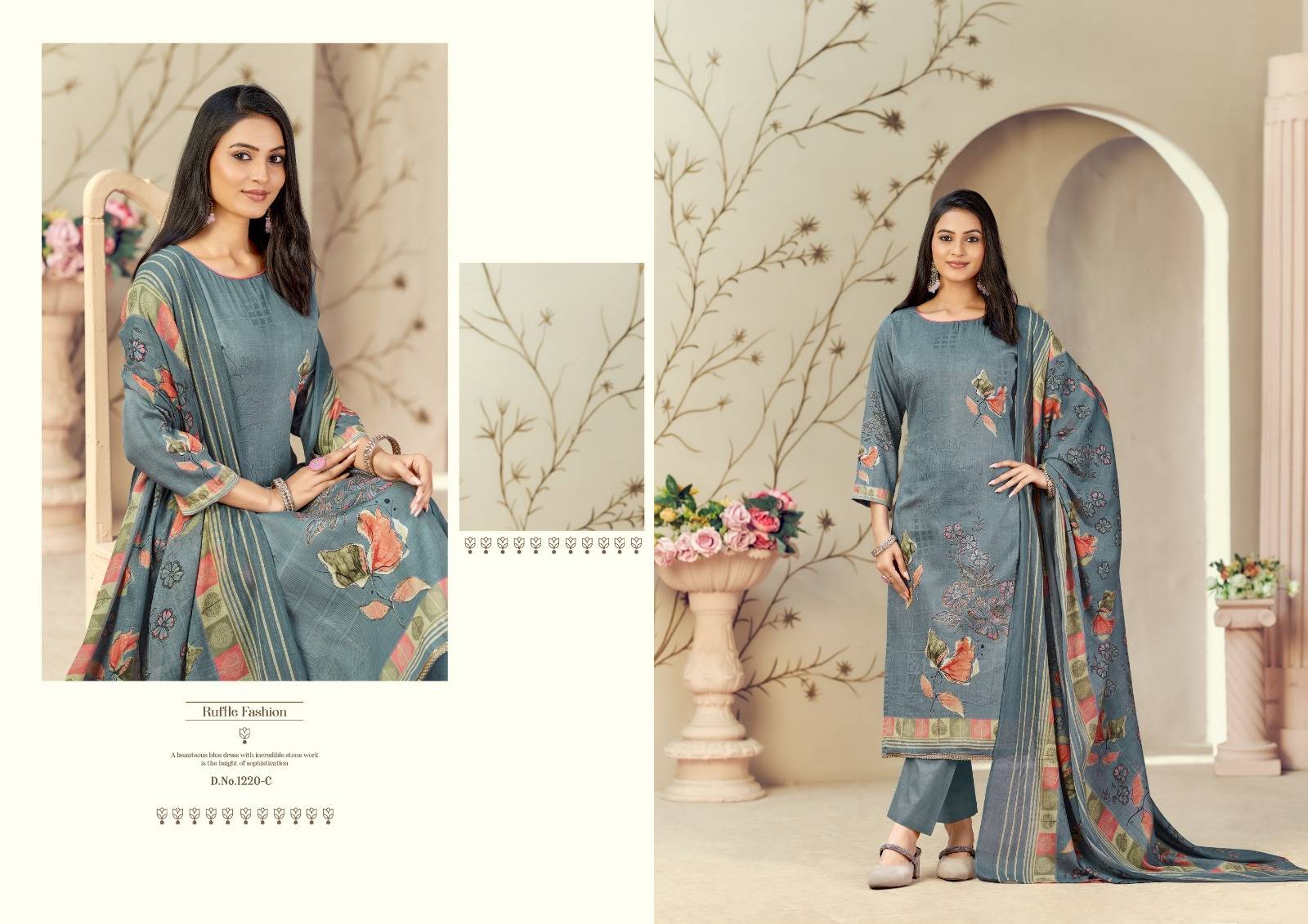 KAYKA by Azara 1220-A TO 1220-D SERIES Pakistani Stylish Embroidered PURE ZAM COTTON COLLECTION At Wholesale Price